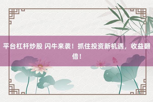 平台杠杆炒股 闪牛来袭！抓住投资新机遇，收益翻倍！