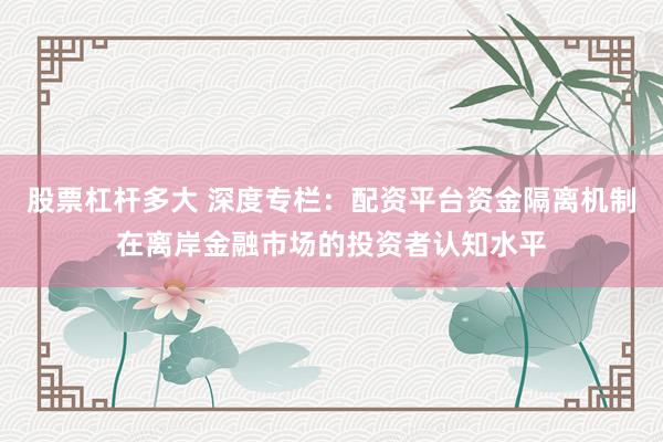 股票杠杆多大 深度专栏:配资平台资金隔离机制在离岸金融市场的投资者认知水平