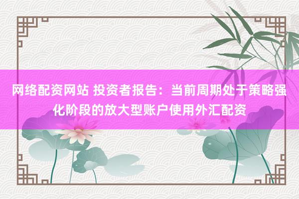 网络配资网站 投资者报告：当前周期处于策略强化阶段的放大型账户使用外汇配资